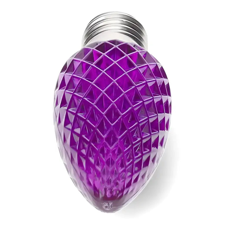 C9 Purple Faceted ProCore LED Christmas Light Bulbs - Christmas Lights