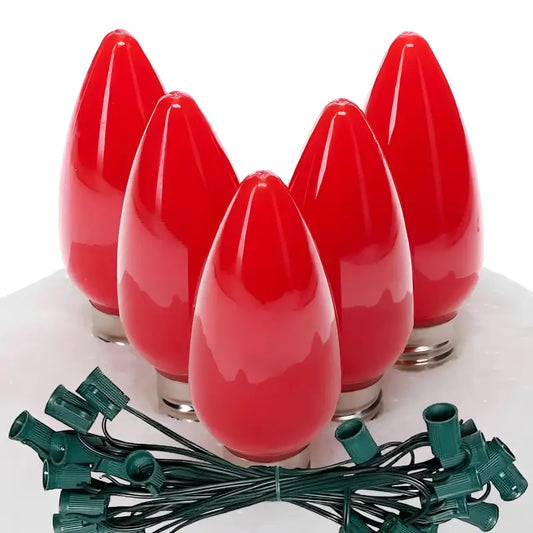 C9 Red Smooth ProCore LED Christmas Light Bulb String Light Set 25 Lights 25’ - Christmas Lights