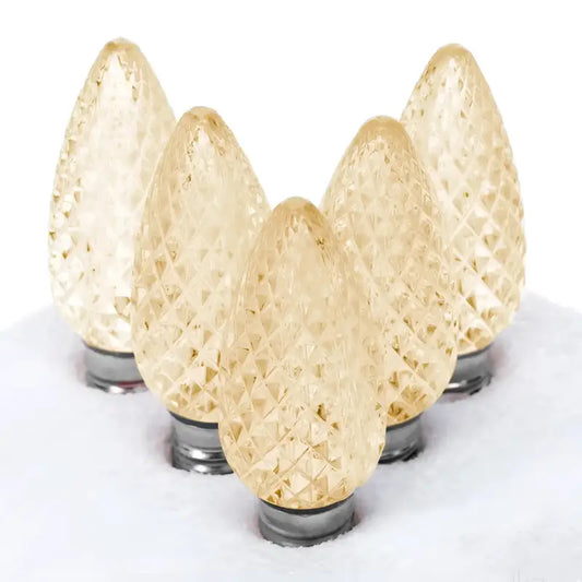 C9 Warm White Faceted ProCore LED Christmas Light Bulbs - Christmas Lights