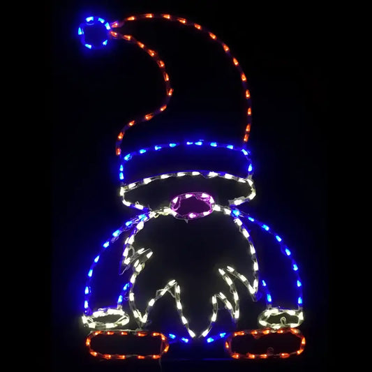 Christmas Gnome in Red and Blue - Wireframes Displays and Yard Art