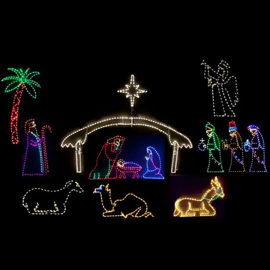 Complete Nativity Scene - Wireframes Displays and Yard Art