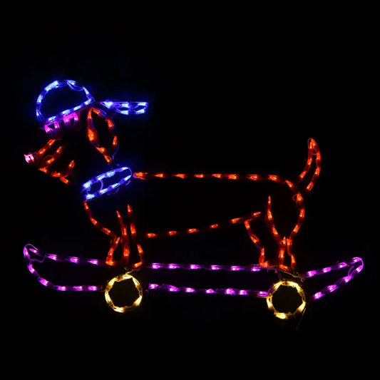 Cool Dog on Skateboard - Wireframes Displays and Yard Art