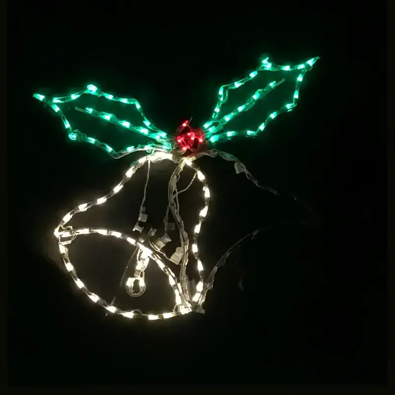 Double Bell with Holly Animated - Wireframes Displays and Yard Art