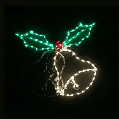 Double Bell with Holly Animated - Wireframes Displays and Yard Art