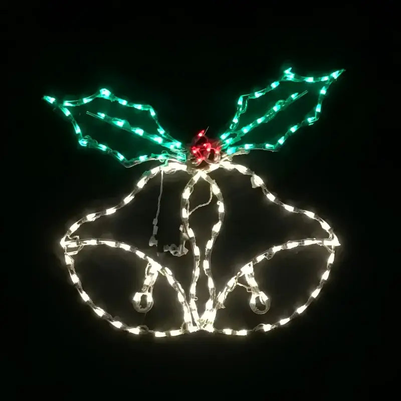 Double Bell with Holly Animated - Wireframes Displays and Yard Art