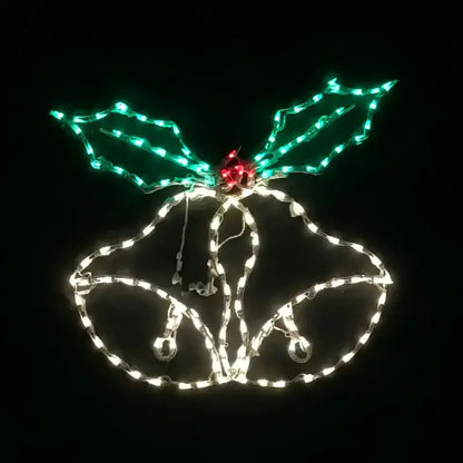 Double Bell with Holly Animated - Wireframes Displays and Yard Art