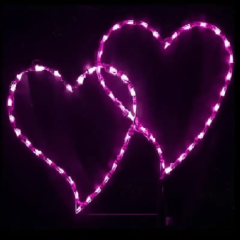 Double Valentines Day Hearts Pink - Wireframes Displays and Yard Art