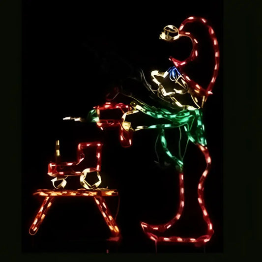Drilling Elf with Toy Animated - Wireframes Displays and Yard Art