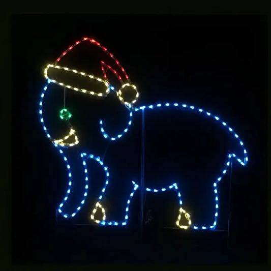 Elephant with Santa Hat - Wireframes Displays and Yard Art