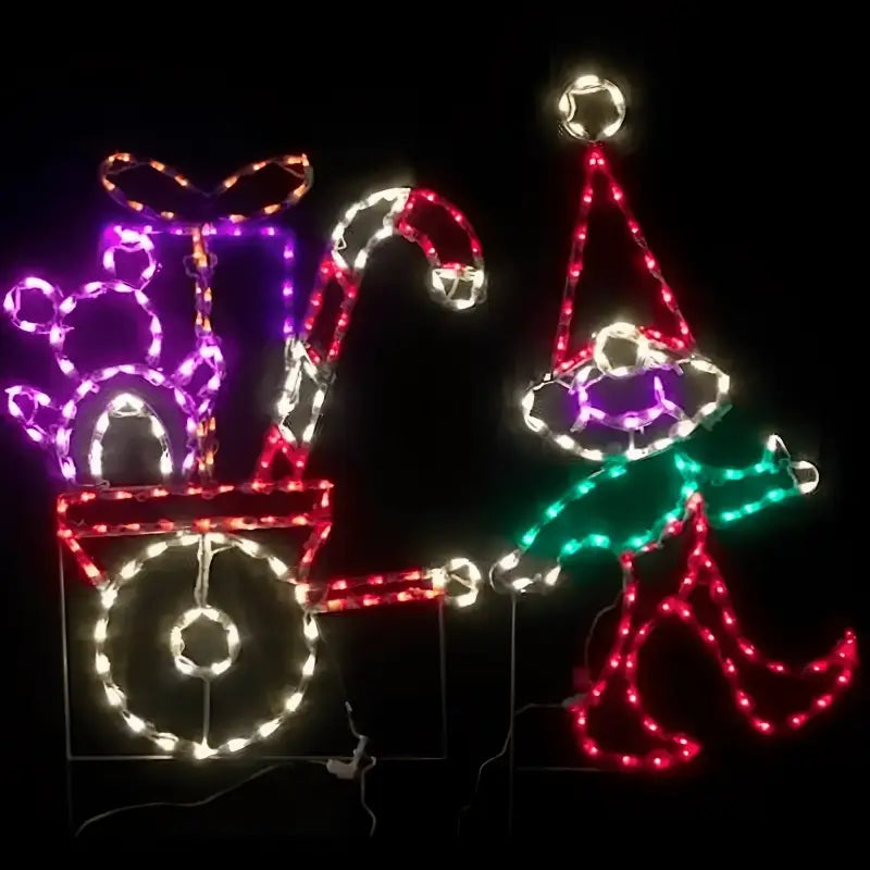 Elf With Cart of Toys - Wireframes Displays and Yard Art