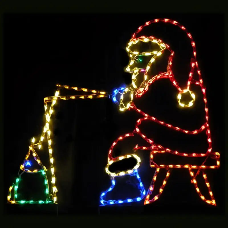 Fishing Santa Animated - Wireframes Displays and Yard Art