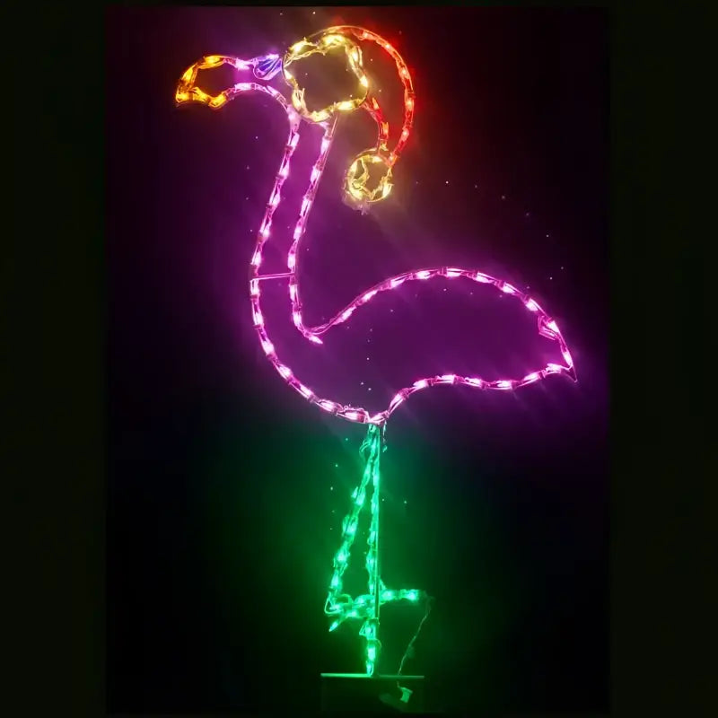 Flamingo with Santa Hat Large - Wireframes Displays and Yard Art