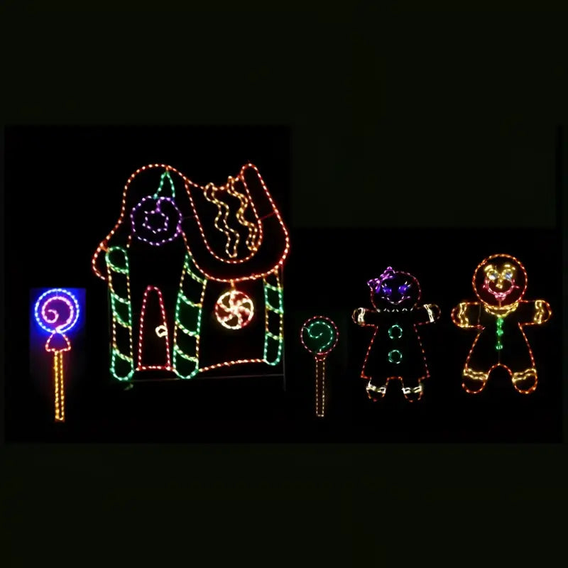 Gingerbread House Scene - Wireframes Displays and Yard Art