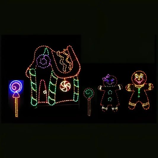 Gingerbread House Scene - Wireframes Displays and Yard Art