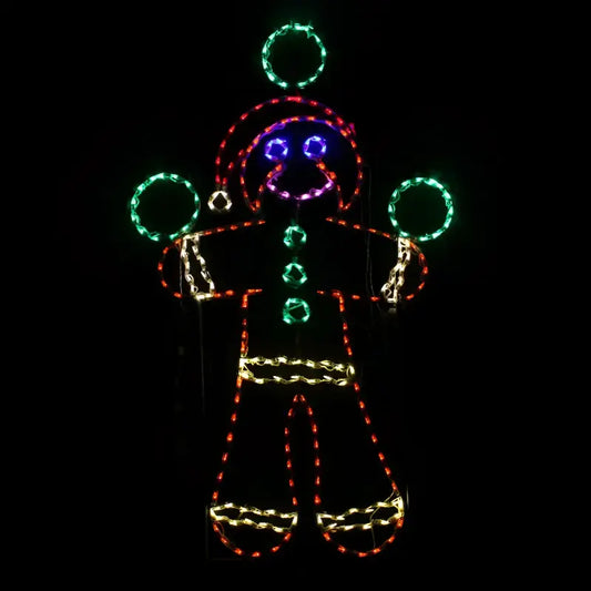 Gingerbread Man Juggling Animated - Wireframes Displays and Yard Art