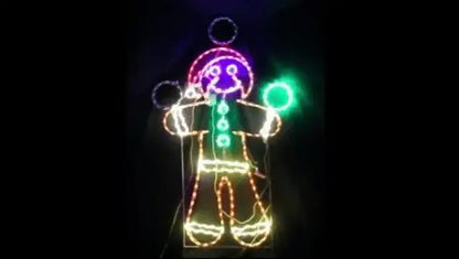 Gingerbread Man Juggling Animated - Wireframes Displays and Yard Art