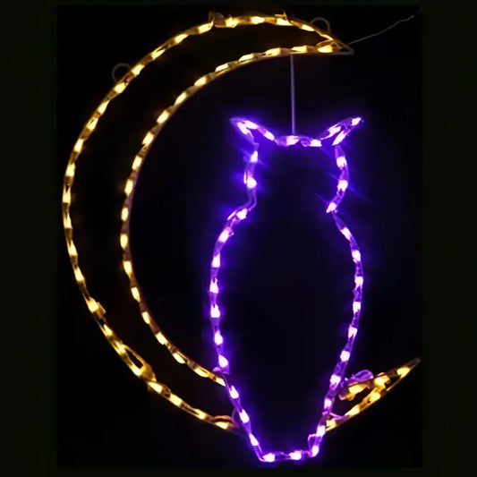 Halloween Owl and Moon - Wireframes Displays and Yard Art