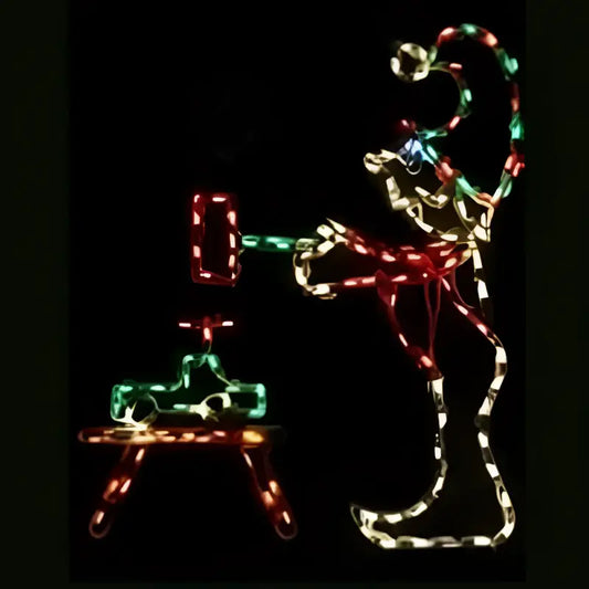 Hammering Elf with Toy Animated - Wireframes Displays and Yard Art