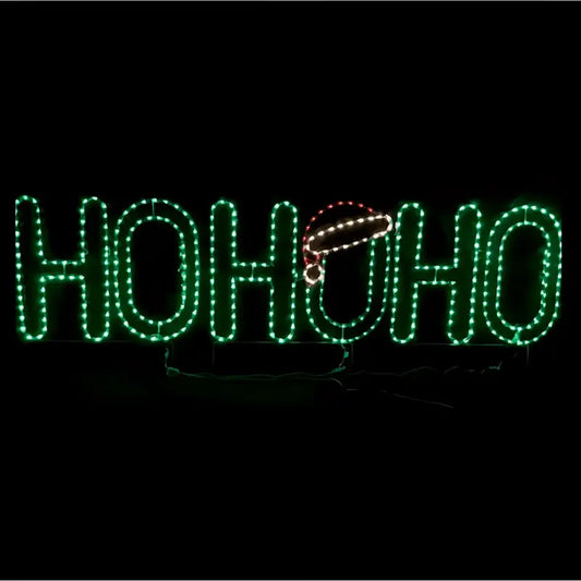 Animated HO HO HO With Santa Hat - Wireframes Displays and Yard Art