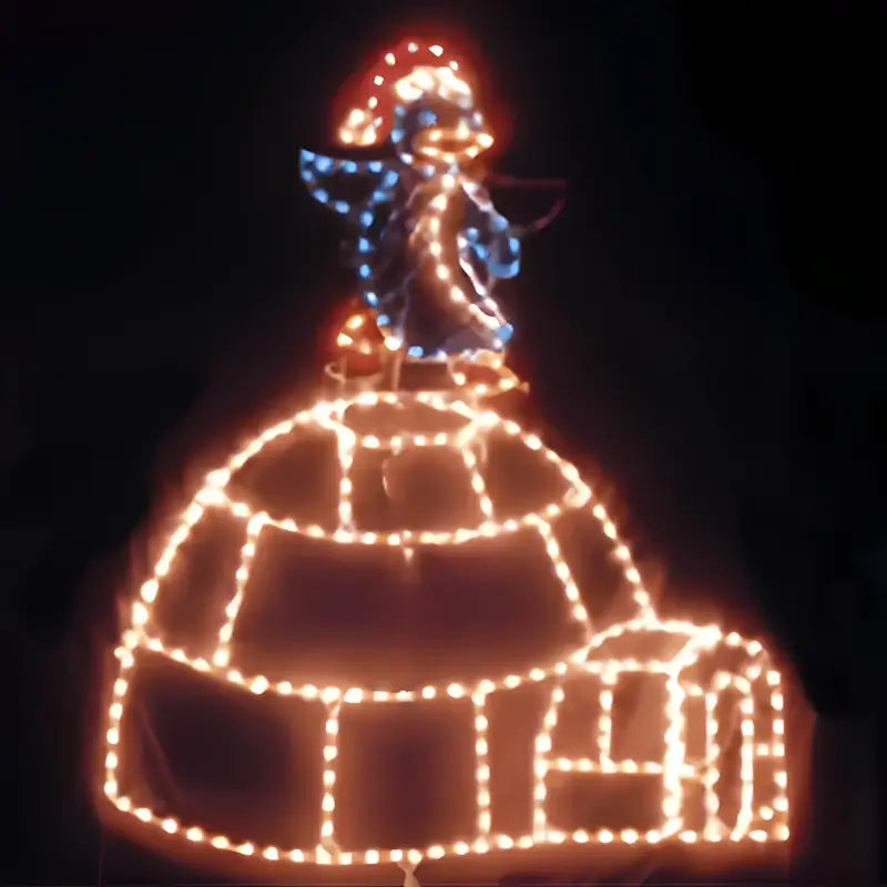 Igloo with Animated Dancing Penguin - Wireframes Displays and Yard Art