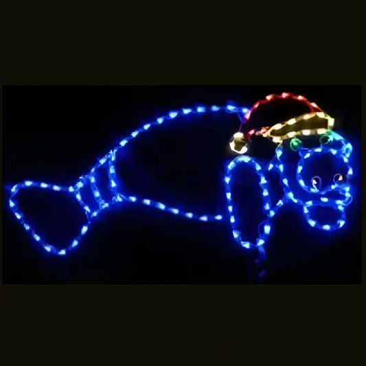 Manatee with Santa Hat - Wireframes Displays and Yard Art