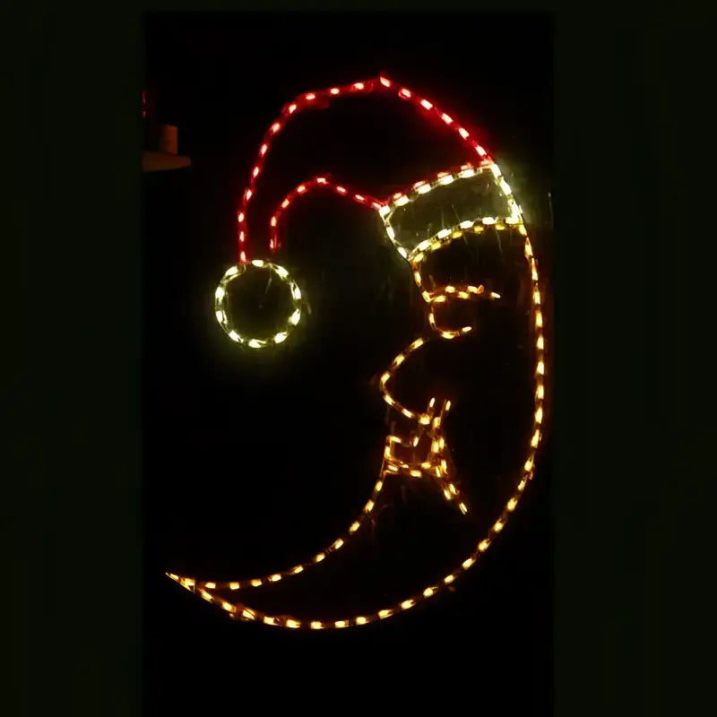 Moon with Santa Hat Hanging - Wireframes Displays and Yard Art