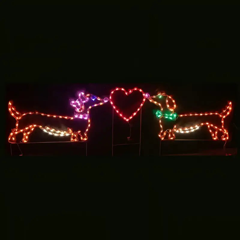 Mr. Dachshund and Mrs. Dachshund with Heart - Wireframes Displays and Yard Art