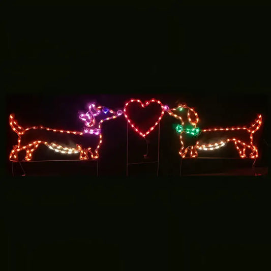 Mr. Dachshund and Mrs. Dachshund with Heart - Wireframes Displays and Yard Art