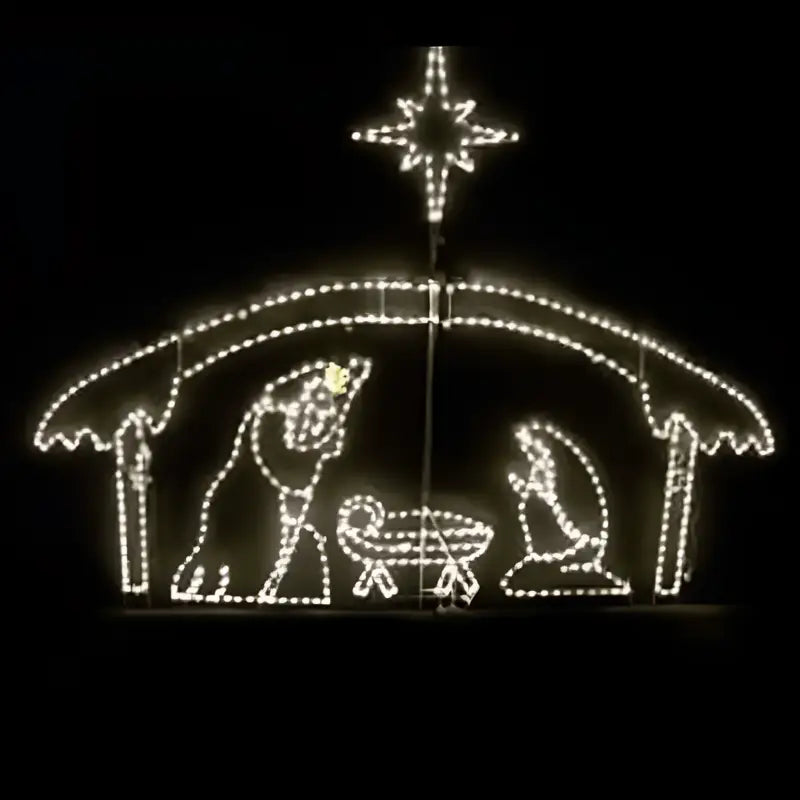 Nativity Shelter and Large 3 PC Nativity - Wireframes Displays and Yard Art