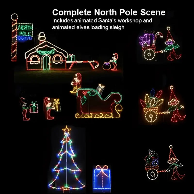 North Pole Scene Animated - Wireframes Displays and Yard Art