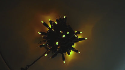 70 5mm Gold DreamSpark Slow Fade LED Christmas Lights, 4" Spacing