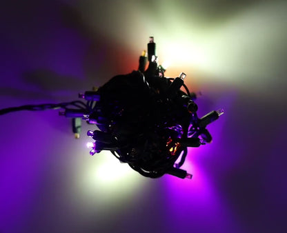 50 5mm Orange, Purple, Cool White SuperSpark LED Strobe Lights, 6" Spacing