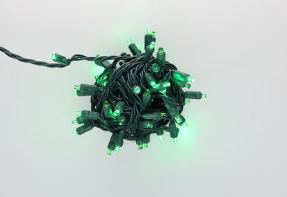 70 5mm Green DreamSpark Slow Fade LED Christmas Lights, 4" Spacing