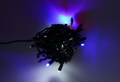 50 5mm Red, Cool White, Blue SuperSpark LED Strobe Lights, 6" Spacing