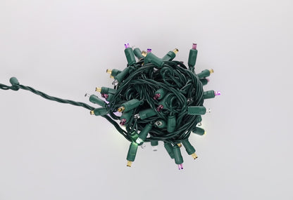 50 5mm Orange, Purple, Cool White SuperSpark LED Strobe Lights, 6" Spacing