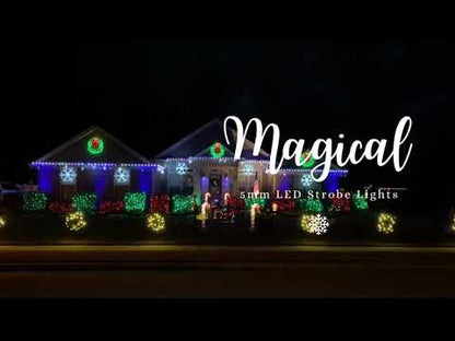 50 5mm Red, Cool White Dazzle Strobing/Static LED Strobe Lights, 6" Spacing