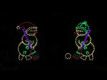 Snowman Sweeping Snowball, Animated