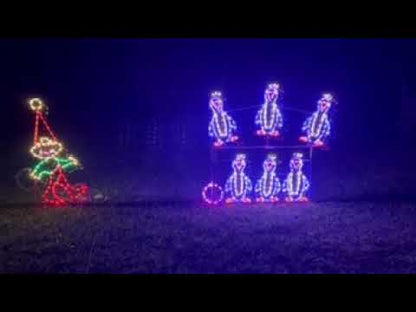 Christmas Elf Bowling Penguins - Animated