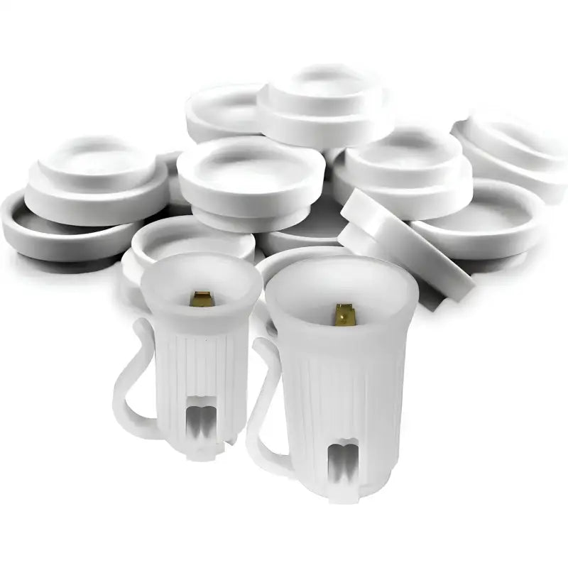 Safe-T Caps Socket Cap Covers for C7 and C9 Bulbs Stringers White Pack of approximately 100 [CLOSEOUT] - Christmas