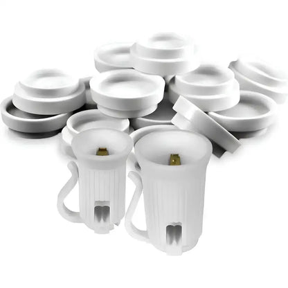 Safe-T Caps Socket Cap Covers for C7 and C9 Bulbs Stringers White Pack of approximately 100 [CLOSEOUT] - Christmas