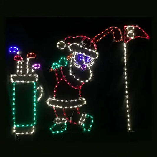 Santa 3 Pc Golfing Set with Bag Flag - Wireframes Displays and Yard Art