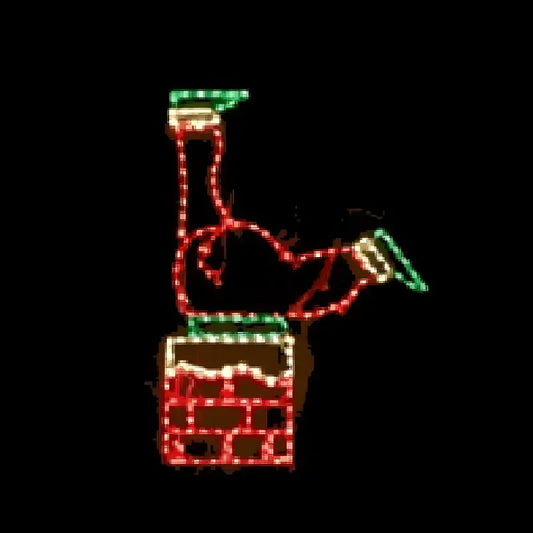 Santa Kicking Feet in Chimney - Wireframes Displays and Yard Art