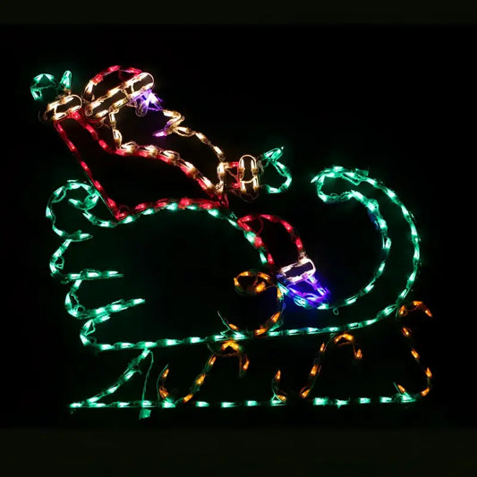Santa in Sleigh Medium - Wireframes Displays and Yard Art