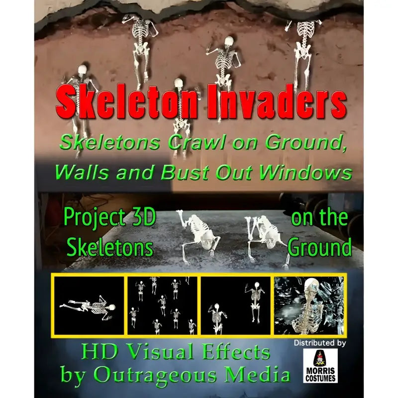 Skeleton Invaders Projection Effect USB Version - Digital Decorations and Projection Effects