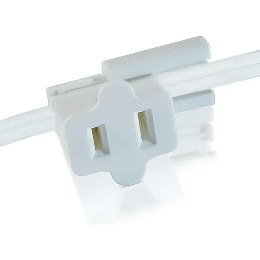 Slide-On Plugs / Vampire Plugs SPT2 Female Inline Pass Through Pack of 25 White - Christmas Light Installation