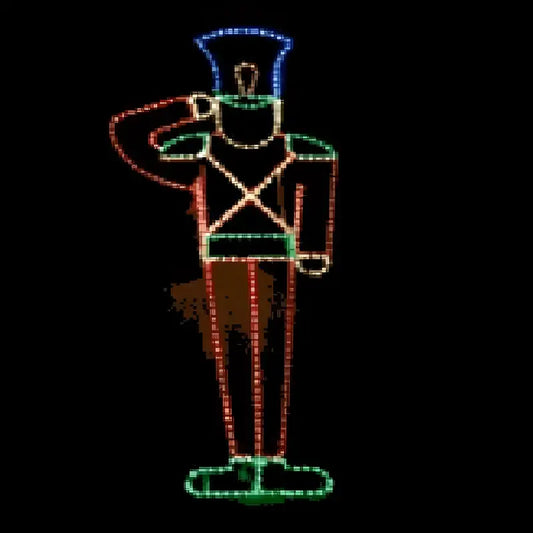 Soldier Saluting Animated Large - Wireframes Displays and Yard Art