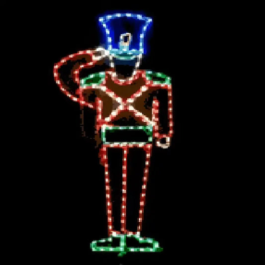 Soldier Saluting Animated XLarge - Wireframes Displays and Yard Art