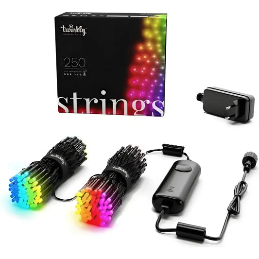 Twinkly App Controlled RGB Christmas Lights 250 Bulbs Green Wire - Christmas Lights