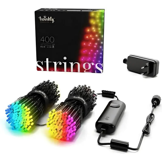 Twinkly App Controlled RGB Christmas Lights 400 Bulbs Green Wire - Christmas Lights