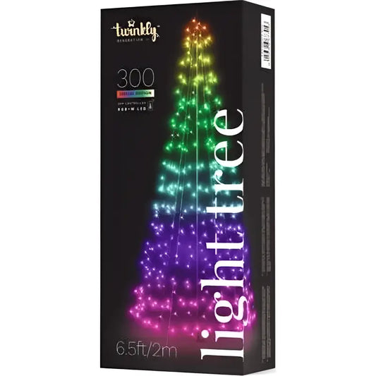 Twinkly App Controlled RGBW 3D Light Show Tree 300 Bulbs 6.5 Feet Tall - Christmas Lights